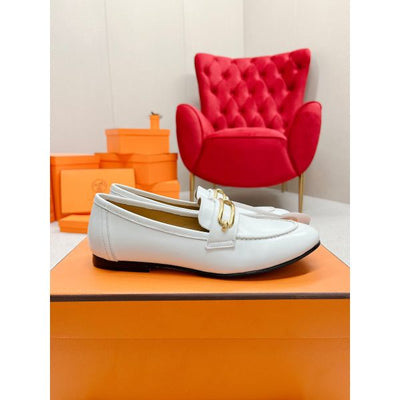 HERM Women's Colette Loafers in White Leather