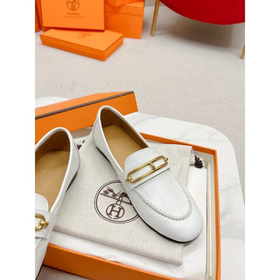 HERM Women's Colette Loafers in White Leather