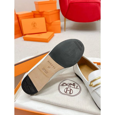 HERM Women's Colette Loafers in White Leather