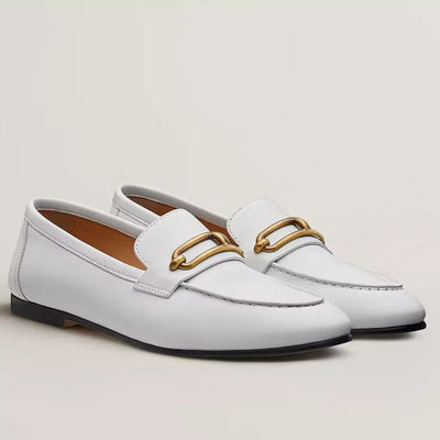 HERM Women's Colette Loafers in White Leather