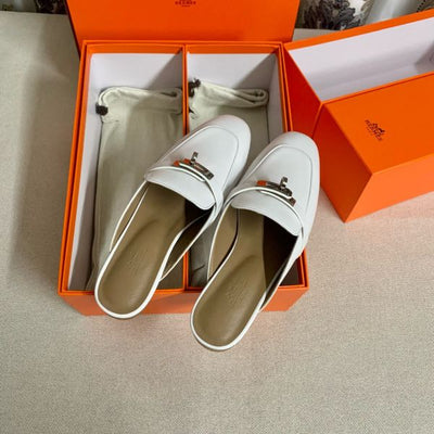 HERM Women's Oz Mules in White Leather