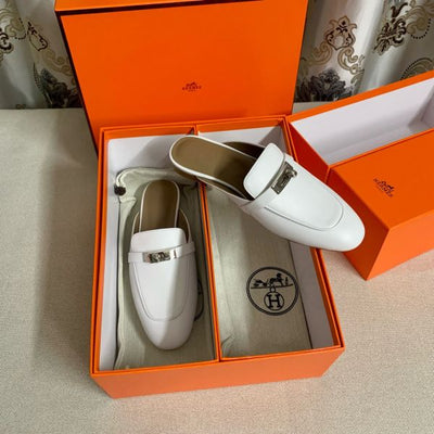 HERM Women's Oz Mules in White Leather
