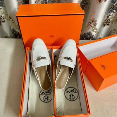 HERM Women's Oz Mules in White Leather