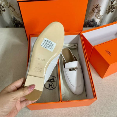 HERM Women's Oz Mules in White Leather