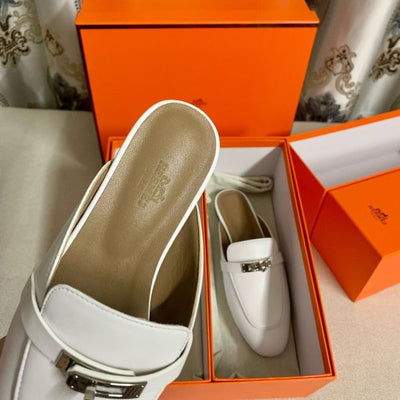 HERM Women's Oz Mules in White Leather