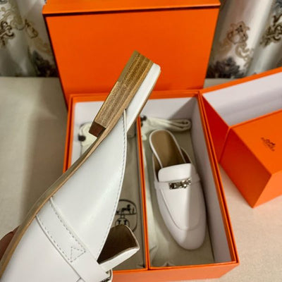HERM Women's Oz Mules in White Leather