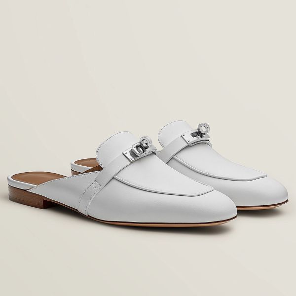 HERM Women's Oz Mules in White Leather