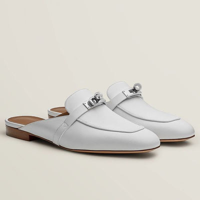 HERM Women's Oz Mules in White Leather