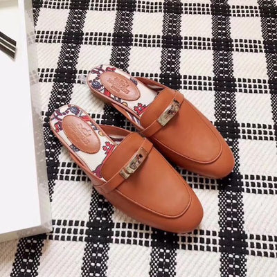 HERM Oz Mules In Caramel Calfskin