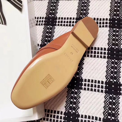 HERM Oz Mules In Caramel Calfskin