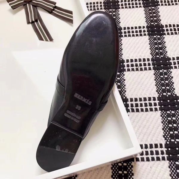 HERM Oz Mules In Black Calfskin