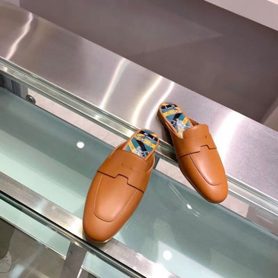 HERM Catena Mules In Brown Calfskin