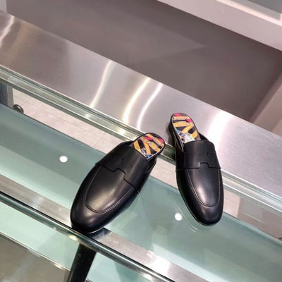 HERM Catena Mules In Black Calfskin