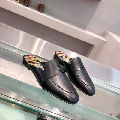 HERM Catena Mules In Black Calfskin