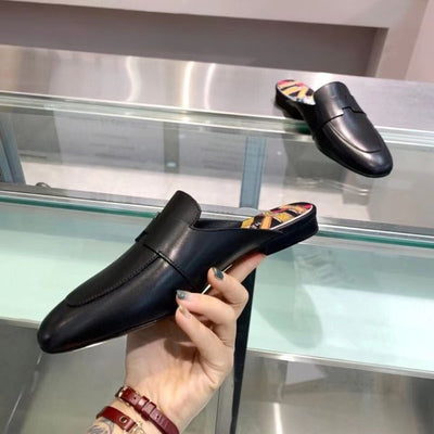 HERM Catena Mules In Black Calfskin