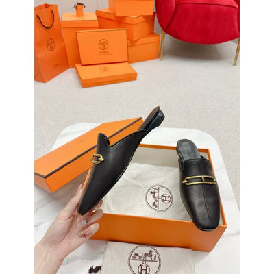 HERM Esmee Mules in Black Calfskin