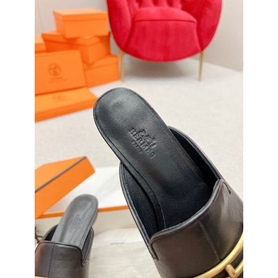 HERM Esmee Mules in Black Calfskin