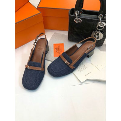 HERM Infinie 50 Slingback Pumps in Denim