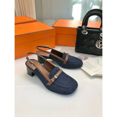 HERM Infinie 50 Slingback Pumps in Denim