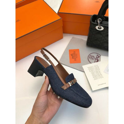 HERM Infinie 50 Slingback Pumps in Denim