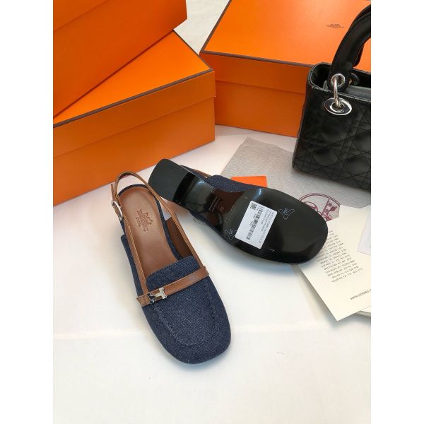 HERM Infinie 50 Slingback Pumps in Denim