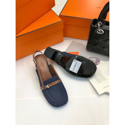 HERM Infinie 50 Slingback Pumps in Denim