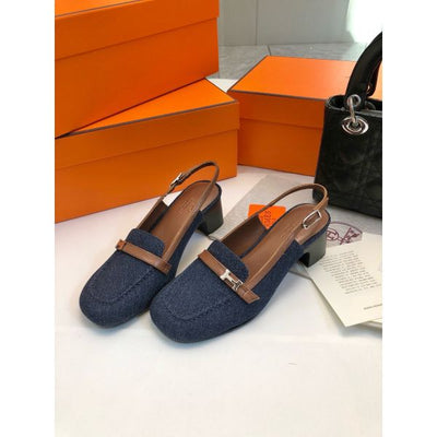 HERM Infinie 50 Slingback Pumps in Denim