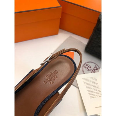 HERM Infinie 50 Slingback Pumps in Denim