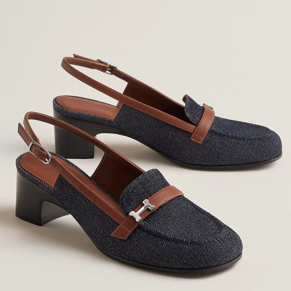 HERM Infinie 50 Slingback Pumps in Denim