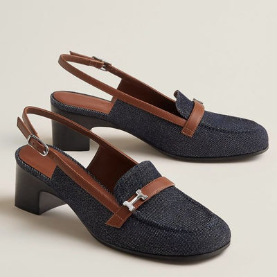 HERM Infinie 50 Slingback Pumps in Denim