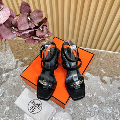 HERM Ivresse 65 Sandals in Black Leather