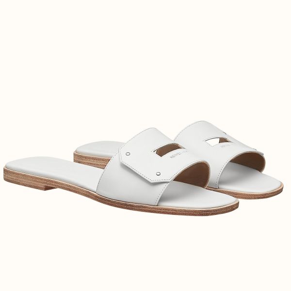 HERM View Sandals In White Calfskin leather