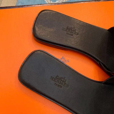 HERM View Sandals In Black Patent leather
