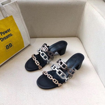 HERM Tandem Sandals In Gold/Silver Lambskin