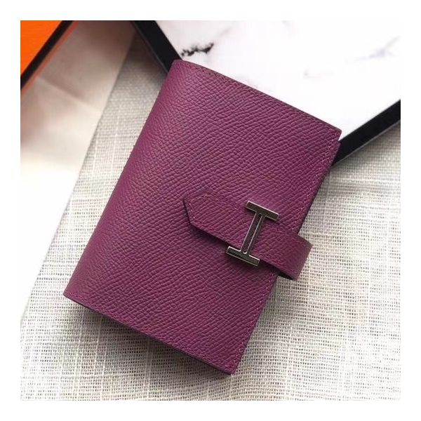 HERM Bearn Mini Wallet In Purple Epsom Leather