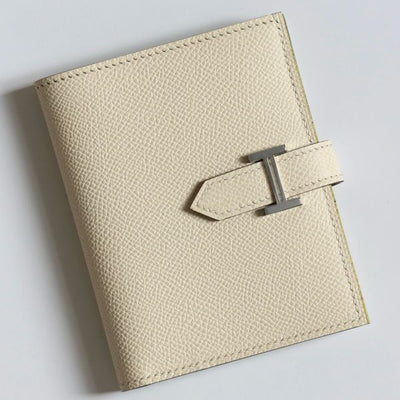 HERM Bearn Compact Verso Handmade Wallet in Nata Epsom Calfskin