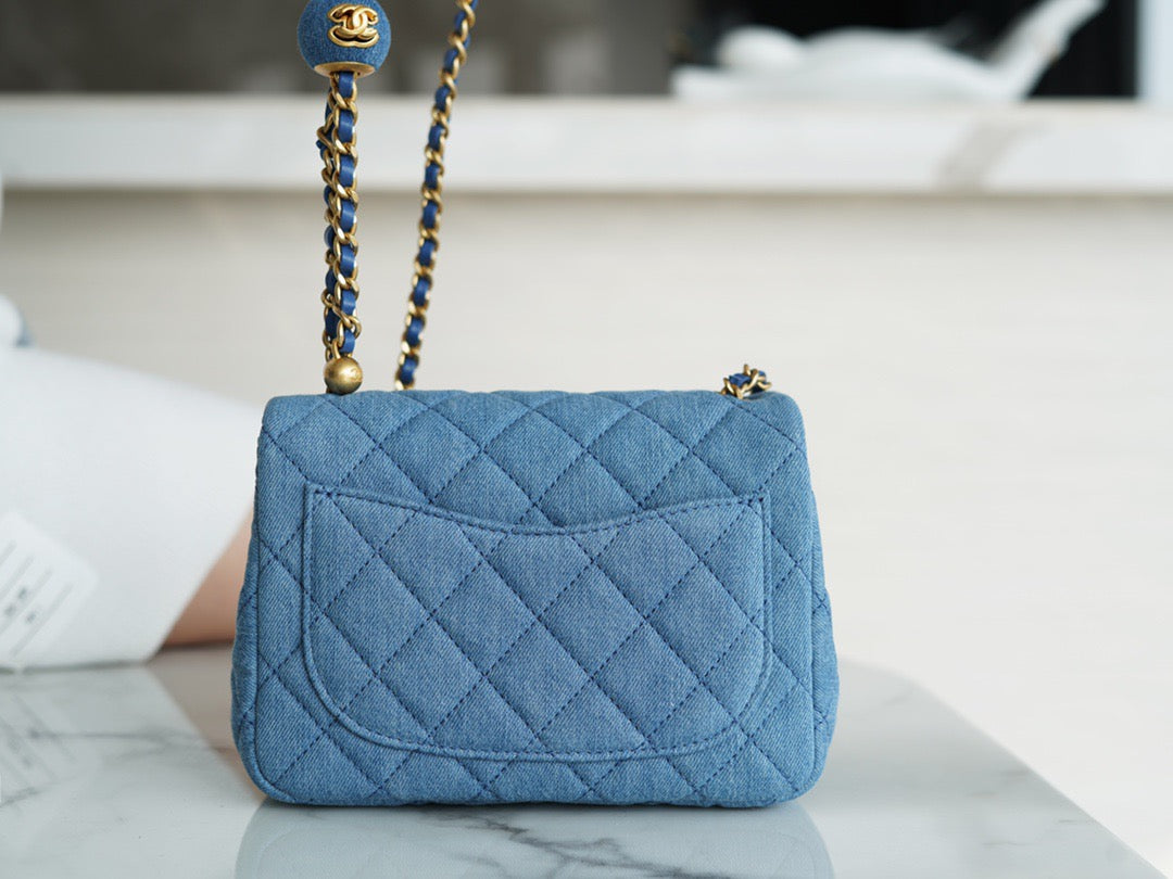 CHA 22C Denim Mini Flap