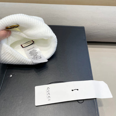 BEANIE HAT IN WHITE WOOL 433459