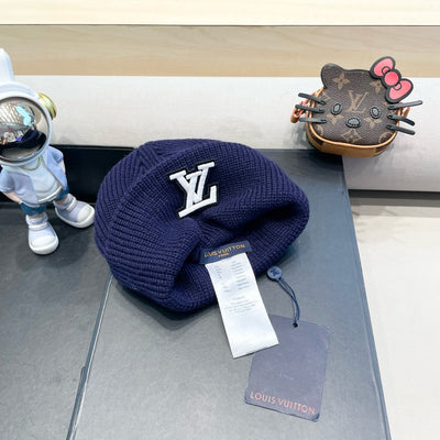 BEANIE HAT IN NAVY BLUE  WOOL 435030