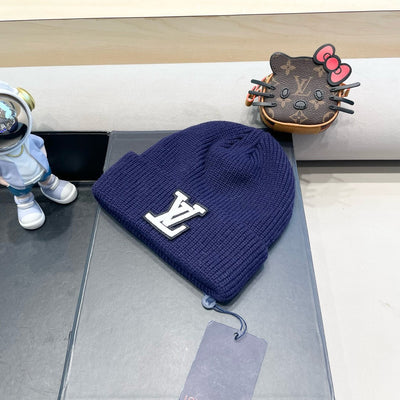 BEANIE HAT IN NAVY BLUE  WOOL 435030