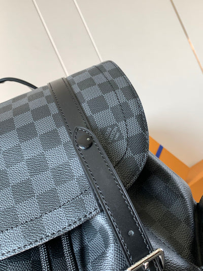CHRISTOPHER MM BACKPACK 47 IN BLACK DAMIER GRAPHITE CANVAS