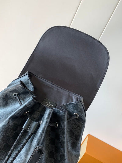 CHRISTOPHER MM BACKPACK 47 IN BLACK DAMIER GRAPHITE CANVAS