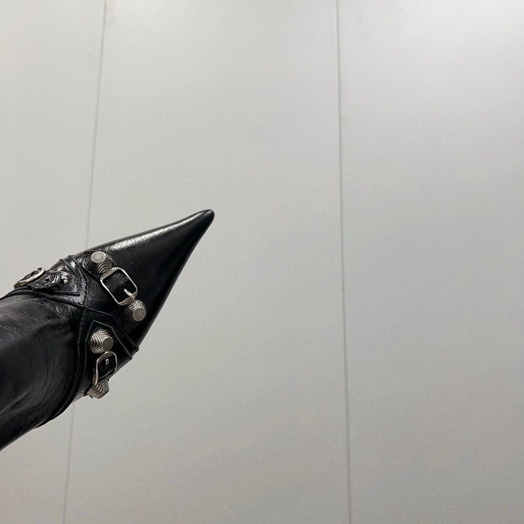 CAGOLE HIGH BOOTS IN BLACK LAMBSKIN